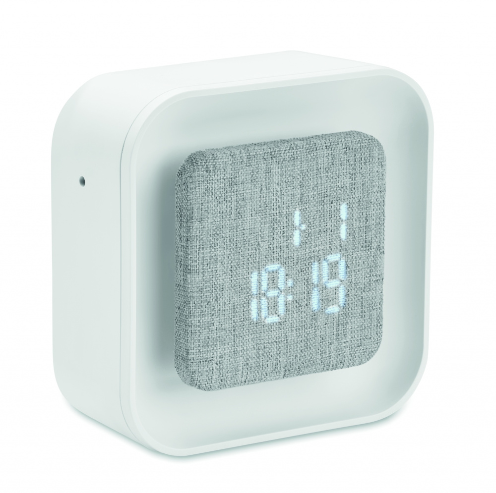 Logo trade promotional gifts picture of: Recycled ABS/RPET alarm clock Stuttgart