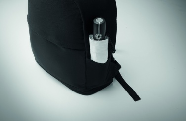 Logo trade promotional merchandise photo of: A 15-inch laptop backpack made of recycled pre-consumer cotton and recycled polyester with customizable printing.