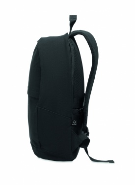 Logotrade business gift image of: A 15-inch laptop backpack made of recycled pre-consumer cotton and recycled polyester with customizable printing.