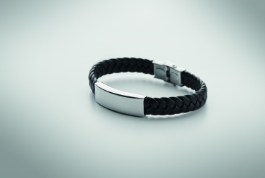 Logo trade promotional giveaway photo of: Braided faux leather bracelet