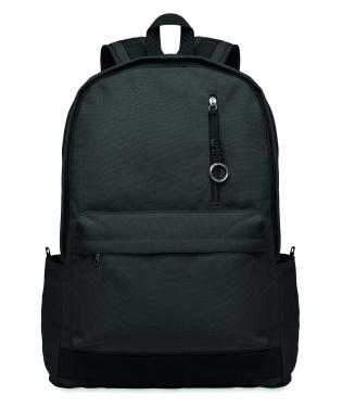 Logo trade promotional merchandise photo of: A 15-inch laptop backpack made of recycled pre-consumer cotton with customizable printing