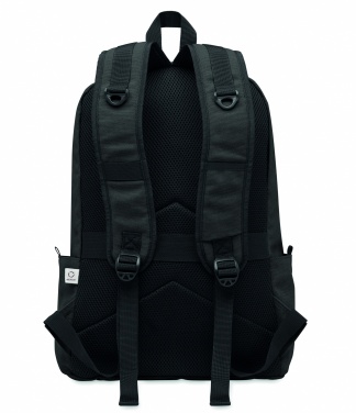 Logo trade promotional giveaway photo of: A 15-inch laptop backpack made of recycled pre-consumer cotton with customizable printing
