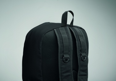 Logo trade promotional giveaways image of: A 15-inch laptop backpack made of recycled pre-consumer cotton with customizable printing
