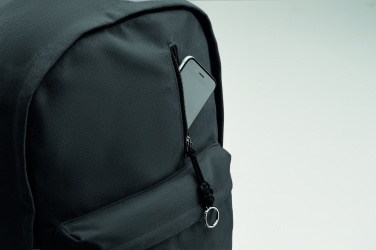 Logo trade promotional items image of: A 15-inch laptop backpack made of recycled pre-consumer cotton with customizable printing