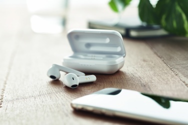 Logo trade promotional gifts picture of: TWS earbuds with charging base