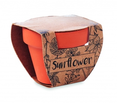 Logo trade promotional giveaways image of: Terracotta pot 'sunflower'