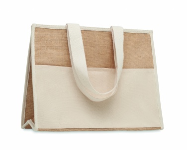 Logo trade promotional items image of: Jute and canvas cooler bag