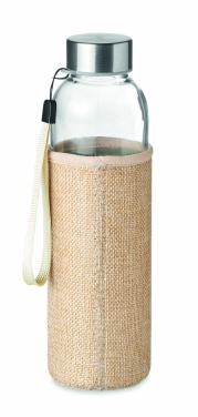 Logo trade promotional merchandise photo of: Glass bottle in pouch 500ml