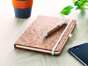 Logo trade promotional product photo of: A5 cork notebook with pen