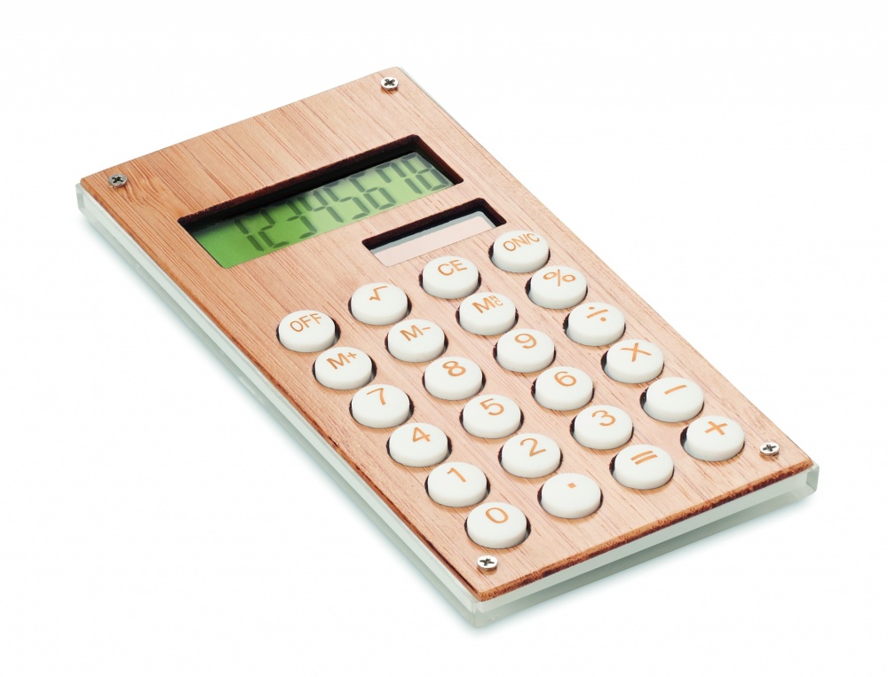 Logo trade business gift photo of: 8 digit bamboo calculator