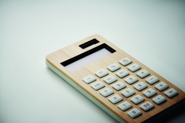 Logo trade promotional giveaways picture of: 12 digit bamboo calculator