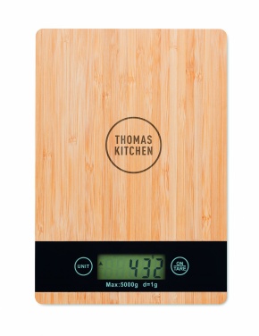 Logo trade promotional merchandise photo of: Bamboo digital kitchen scales