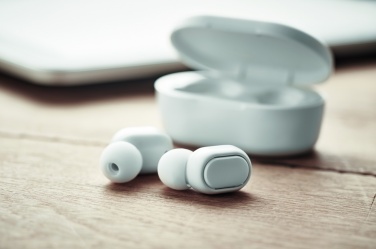 Logo trade advertising products image of: Recycled ABS TWS earbuds