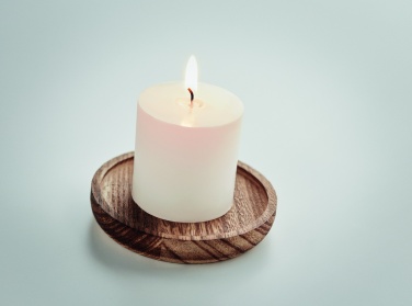 Logo trade promotional items picture of: Candle on round wooden base