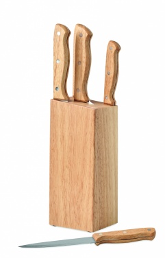 Logo trade promotional giveaways image of: 5 piece knife set in base