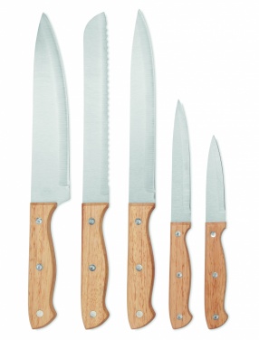 Logo trade corporate gifts picture of: 5 piece knife set in base