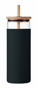 Logotrade promotional product picture of: Glass tumbler 450ml bamboo lid