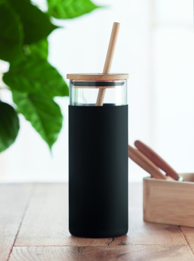 Logotrade corporate gift picture of: Glass tumbler 450ml bamboo lid