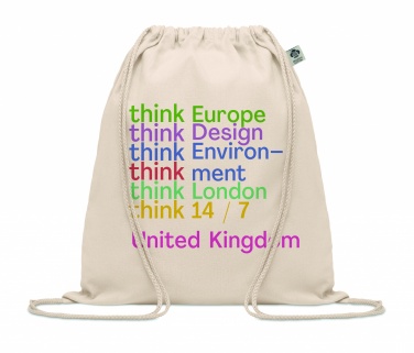 Logo trade promotional merchandise photo of: Organic cotton drawstring bag