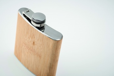 Logo trade promotional giveaway photo of: Bamboo slim hip flask 170ml