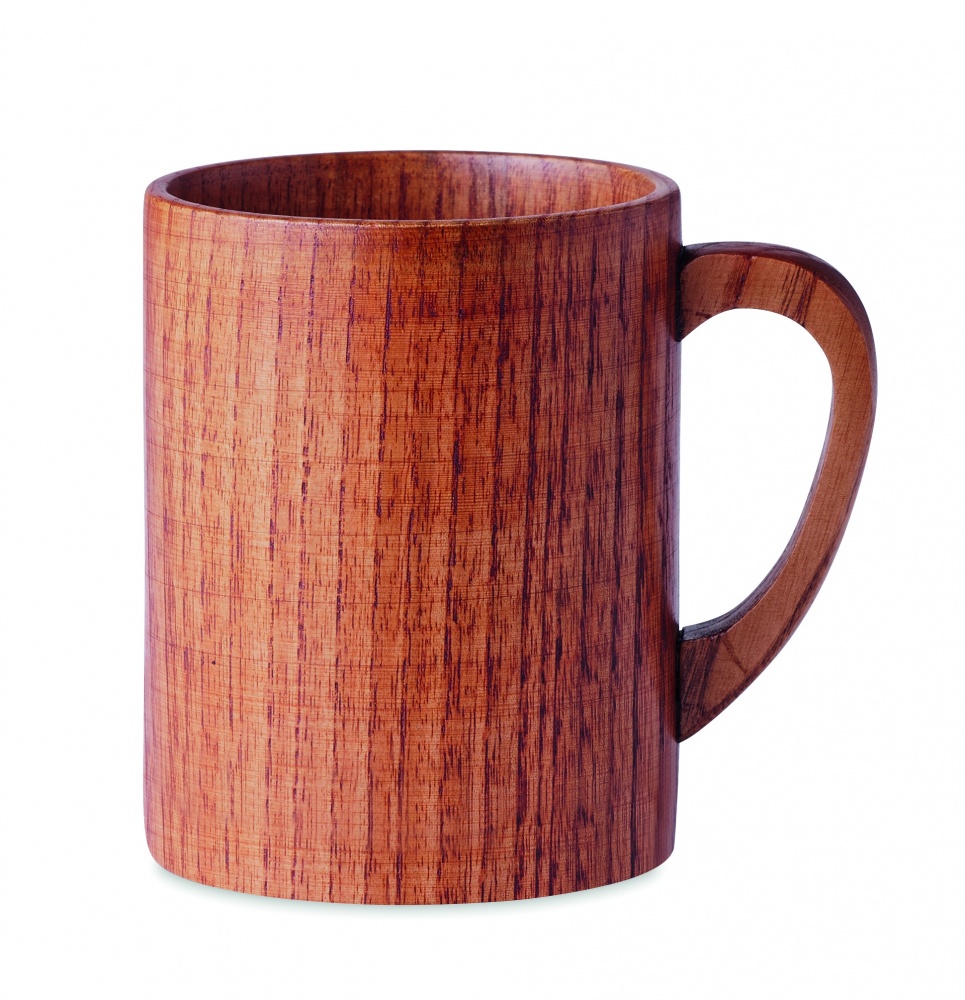 Logo trade corporate gifts image of: Oak wooden mug 280 ml