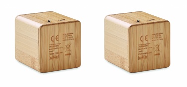 Logotrade promotional item picture of: Set of Bamboo wireless speaker