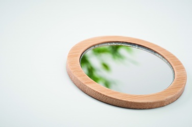 Logo trade advertising products image of: Bamboo make-up mirror