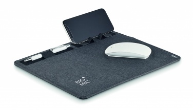 Logo trade business gift photo of: RPET mouse mat charger 15W
