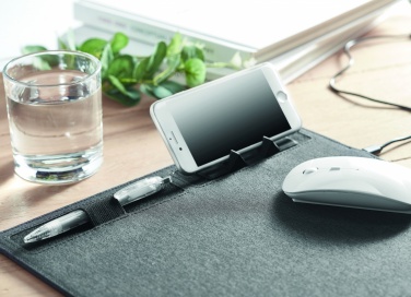 Logo trade promotional merchandise photo of: RPET mouse mat charger 15W