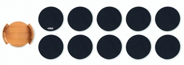 Logo trade promotional gift photo of: RPET coasters in bamboo holder