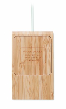Logotrade promotional products photo of: Bamboo wireless charger  10W ODOS