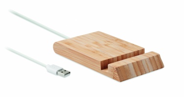 Logo trade promotional product photo of: Bamboo wireless charger  10W ODOS
