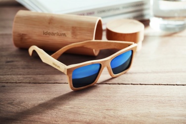 Logo trade promotional giveaway photo of: Sunglasses and case in bamboo KEILA