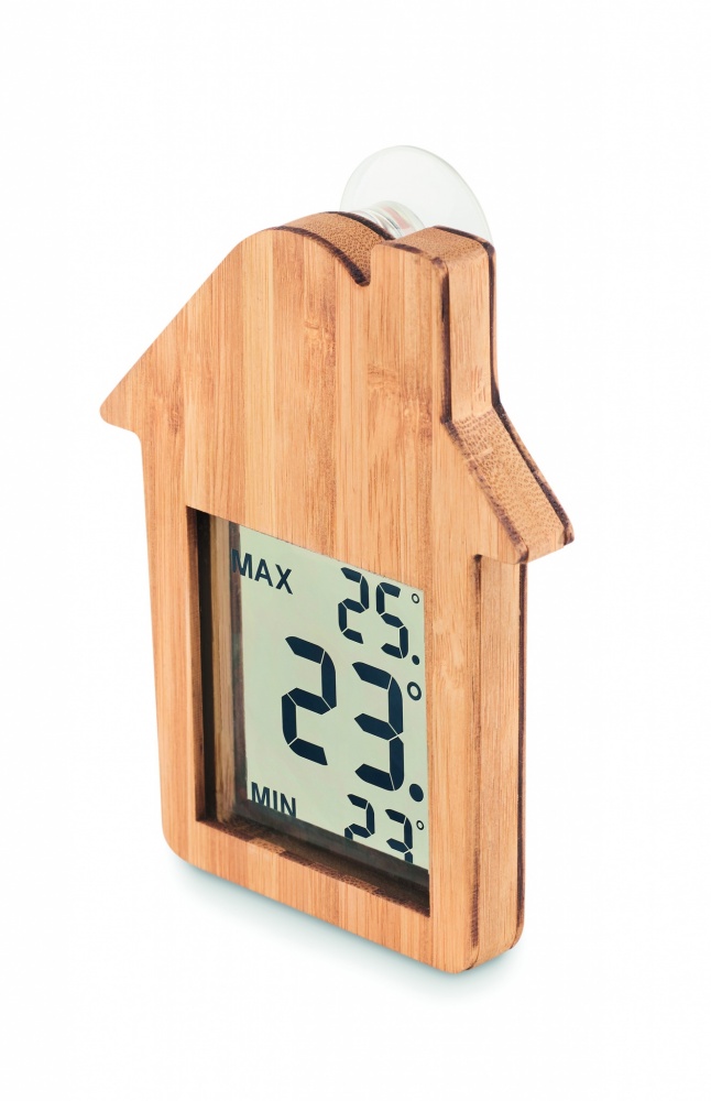 Logotrade promotional item image of: Bamboo weather station HISA