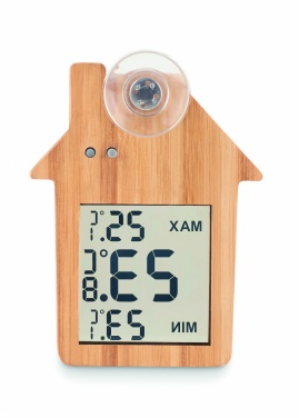 Logo trade promotional giveaways image of: Bamboo weather station HISA