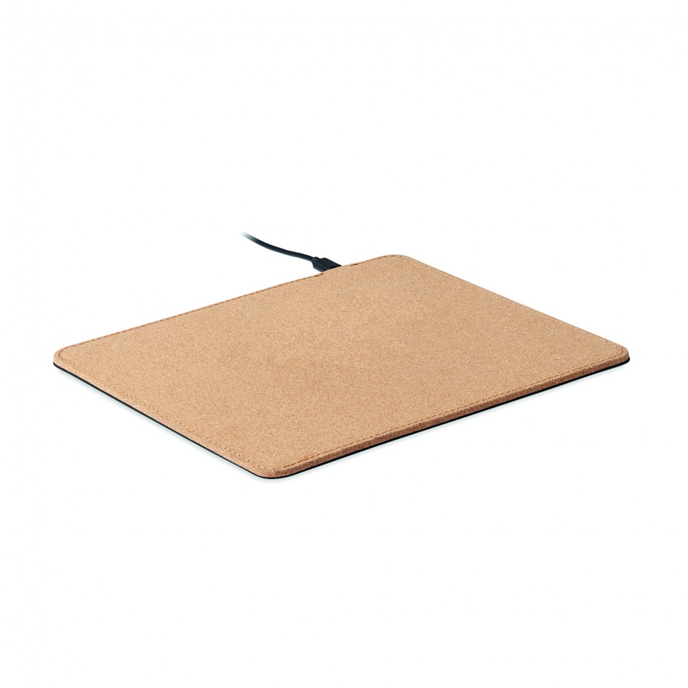 Logotrade promotional product picture of: Cork mouse mat charger 15W