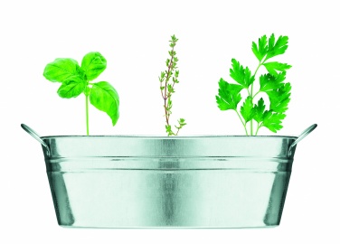 Logo trade promotional gift photo of: Zinc tub with 3 herbs seeds