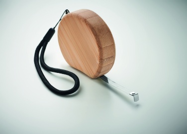 Logo trade promotional giveaways picture of: Measuring tape in bamboo 2m