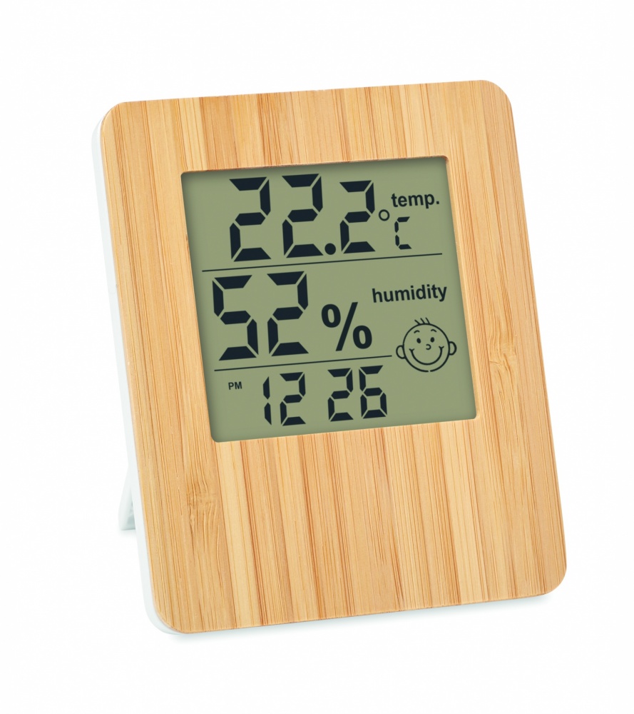 Logo trade corporate gifts image of: Bamboo weather station