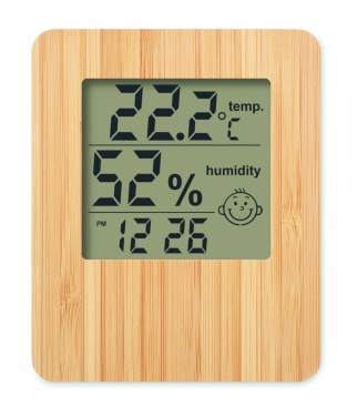 Logo trade promotional giveaways image of: Bamboo weather station