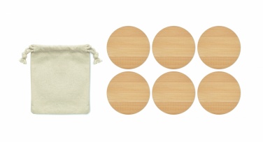 Logotrade promotional gift picture of: Set of 6 bamboo coasters