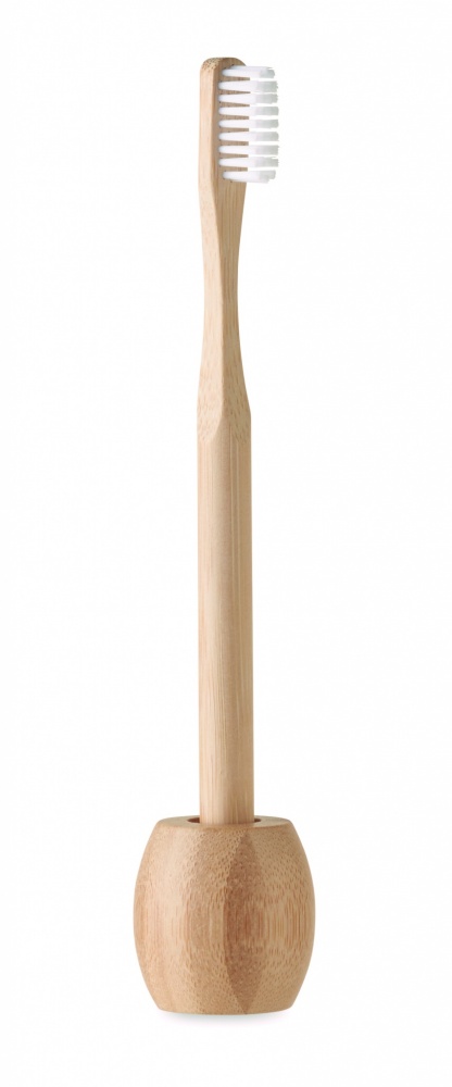 Logotrade promotional gift image of: Bamboo tooth brush with stand