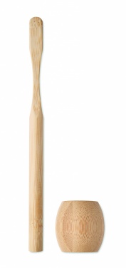 Logotrade promotional products photo of: Bamboo tooth brush with stand