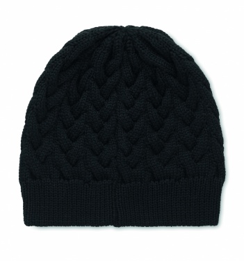 Logo trade promotional product photo of: Cable knit beanie in RPET