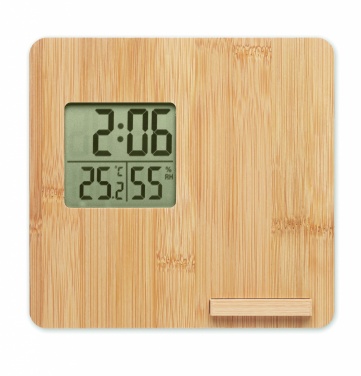 Logotrade advertising products photo of: Bamboo weather station 10W