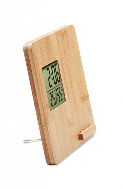 Logo trade promotional merchandise picture of: Bamboo weather station 10W