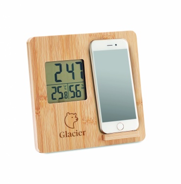 Logotrade promotional merchandise image of: Bamboo weather station 10W
