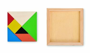 Logo trade promotional giveaways image of: Tangram puzzle in wood