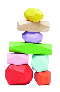 Logotrade promotional giveaway image of: 8 stacking wood rocks in pouch
