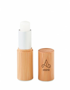 Logo trade business gift photo of: Lip balm in bamboo tube box